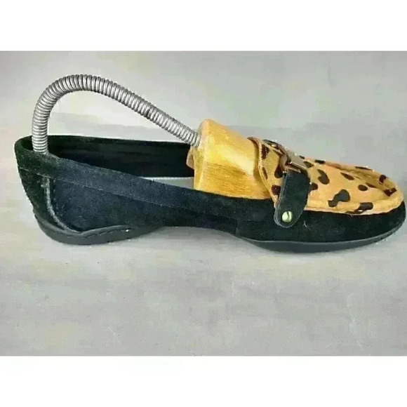 Anne Klein Zerega Leopard Print Loafer Black womens shoes sz 8.5 Leather Uppers - Picture 4 of 10